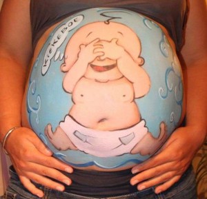 Lindo desenho de bebê na barriga!