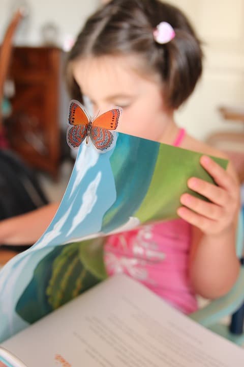 Criança lendo um livro. Criança lendo um livro.